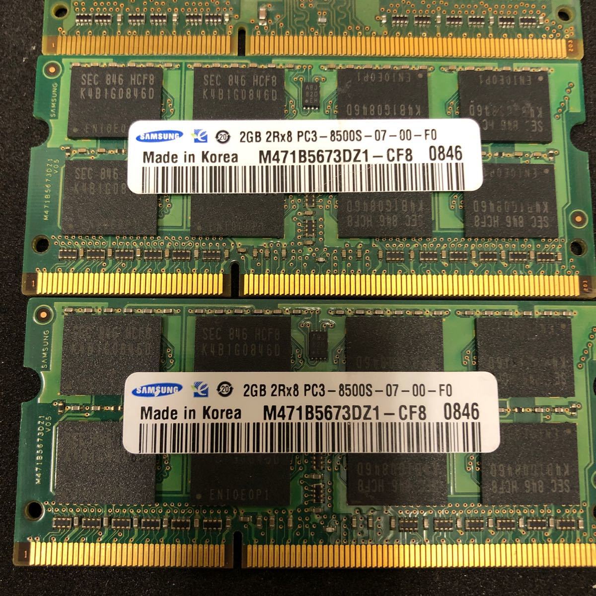 メモリ　SAMSUNG PC3-8500S 1GBx2 2GBx2_画像4