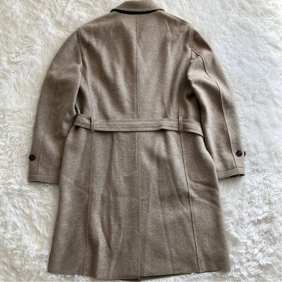 1615 アルマーニコレツィオーニ トレンチコート メンズ ビジネス/通勤 ARMANI ベルト 50/XL 大きいサイズ 英国調 ウール素材 ベージュ_画像7