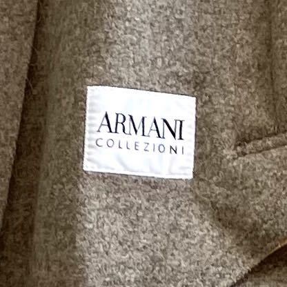 1615 アルマーニコレツィオーニ トレンチコート メンズ ビジネス/通勤 ARMANI ベルト 50/XL 大きいサイズ 英国調 ウール素材 ベージュ_画像9