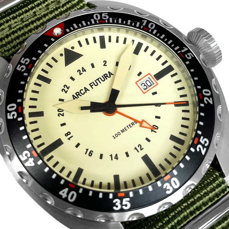 アルカフトゥーラ 新品 アウトレット アルカフトゥーラ 3750IV1 腕時計 クォーツ メンズ オリーブ ナイロンストラップ 送料無料_画像2