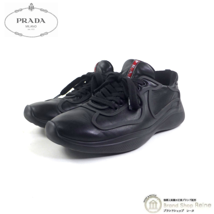 プラダ （PRADA） プラダスポーツ レザー スニーカー シューズ 4E3390 靴 #8 ブラック メンズ（中古）