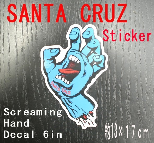 SANTA CRUZ/サンタクルズ サンタクルーズ SCREAMING HAND DECAL 6 STICKER/ステッカー シール スケボーの画像1