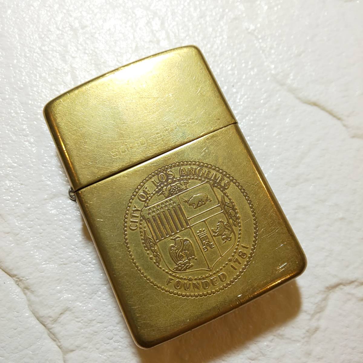 ◎ジッポー◎ZIPPO SOLID BRASS CITY OF LOS ANGELES 1988年 ソリッドブラス ロスアンゼルス アメリカ製 ジッポ 即発送_画像1