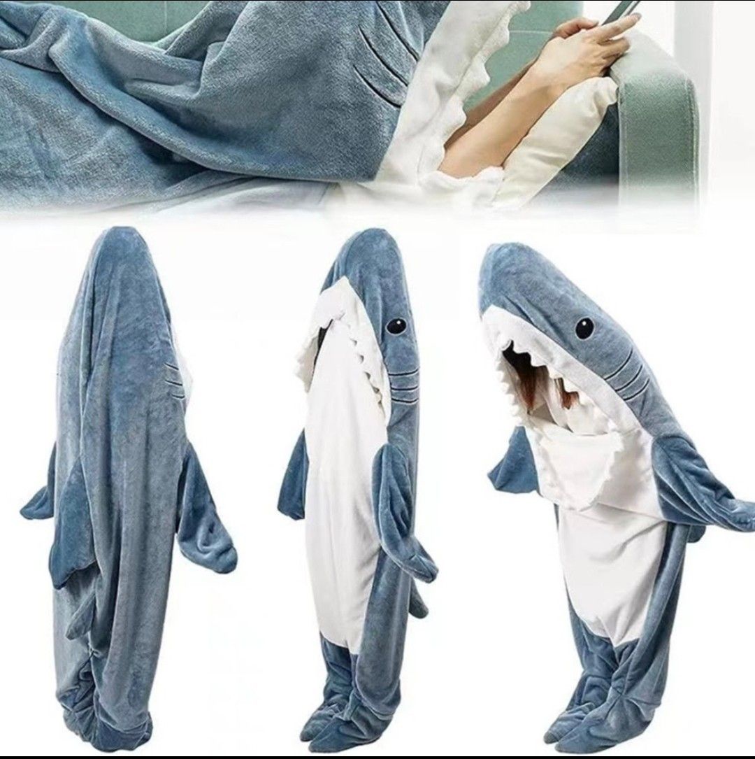 サメ ブランケット 着る毛布 パジャマ もこもこ 着ぐるみ 人気 かわいい 暖かい 冬 鮫 さめ 寝袋