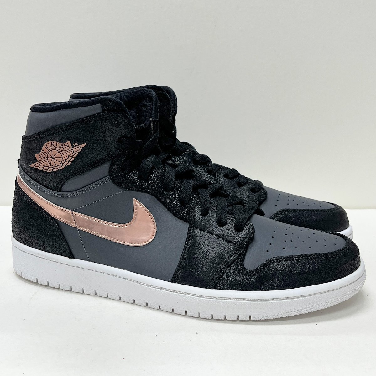 27.5cm AIR JORDAN 1 RETRO HIGH 332550-016 エアジョーダン 1 レトロ ハイ ブラックレッドブロンズホワイト メンズ スニーカー SY H74251_画像1