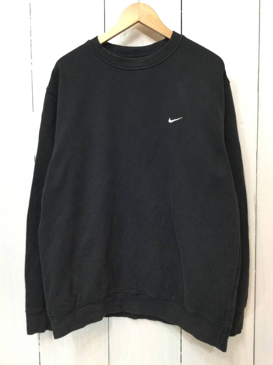 NIKE ナイキ 刺繍 ワンポイント スウェット スウェットシャツ トレーナー クルーネック メンズL〜 大きめ 【良品、色落ちあり】