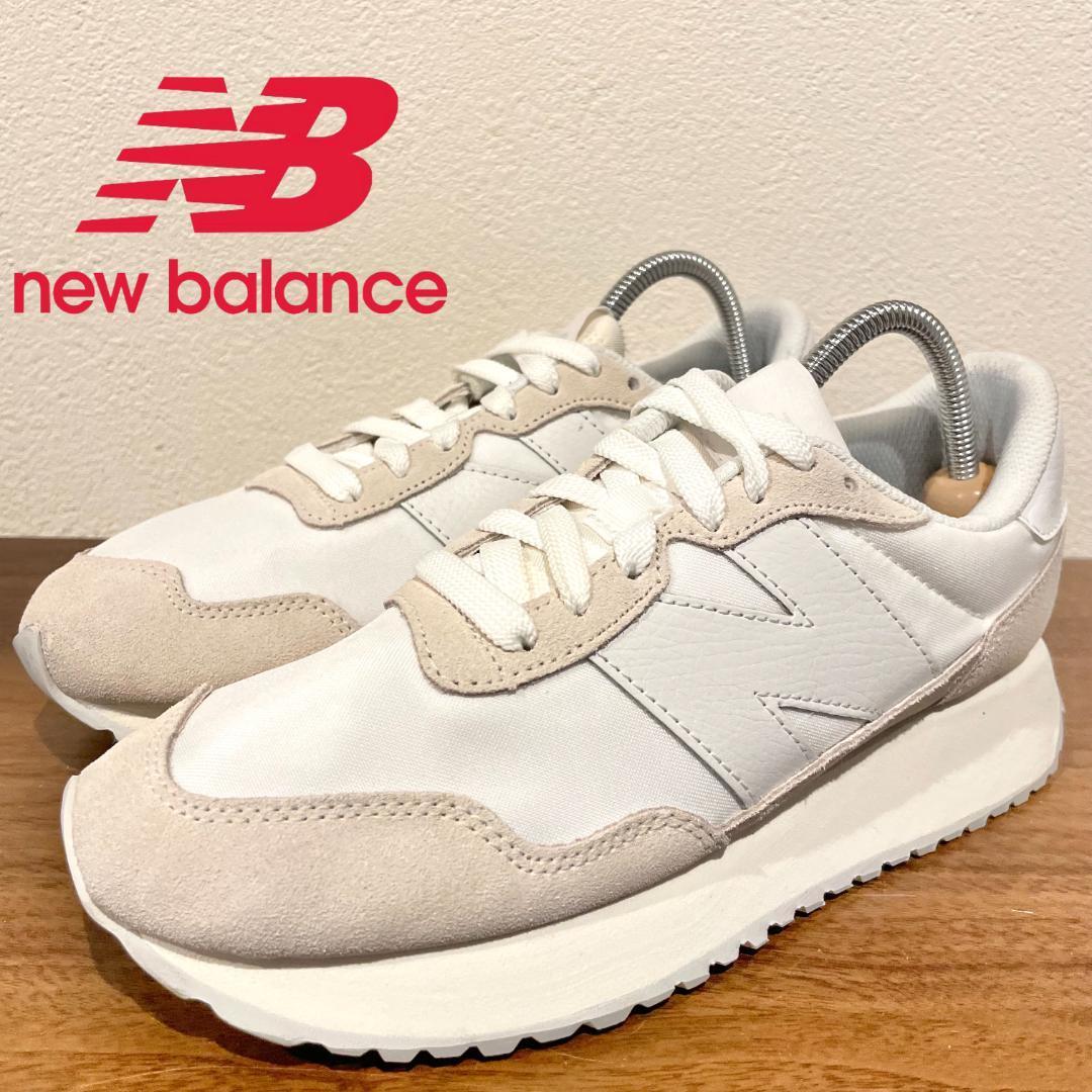 NEW BALANCE ニューバランス MS237TWS ホワイトグレー レディース ローカットスニーカー カジュアル 24cm 美品_画像1