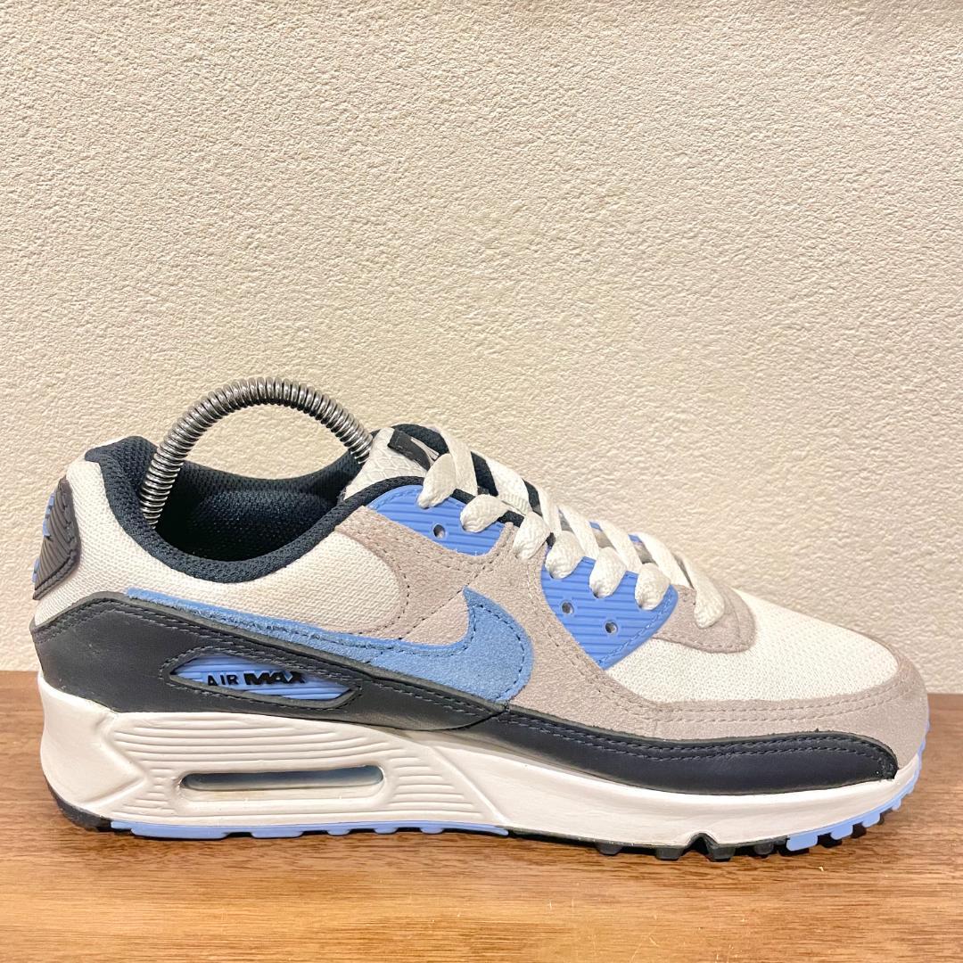 NIKE AIR MAX 90 WHITE UNIVERSITY BLUE ナイキ エア マックス 90 ホワイトブルー DQ4071-101 レディース ローカットスニーカー 24cm _画像5