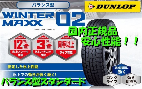 在庫限り！ 国内正規品 2023年製 ダンロップ ウインターマックス02 WINTER MAXX WM02 175/65R15 84Q 4本送料込￥35200～ 175/65-15_画像1