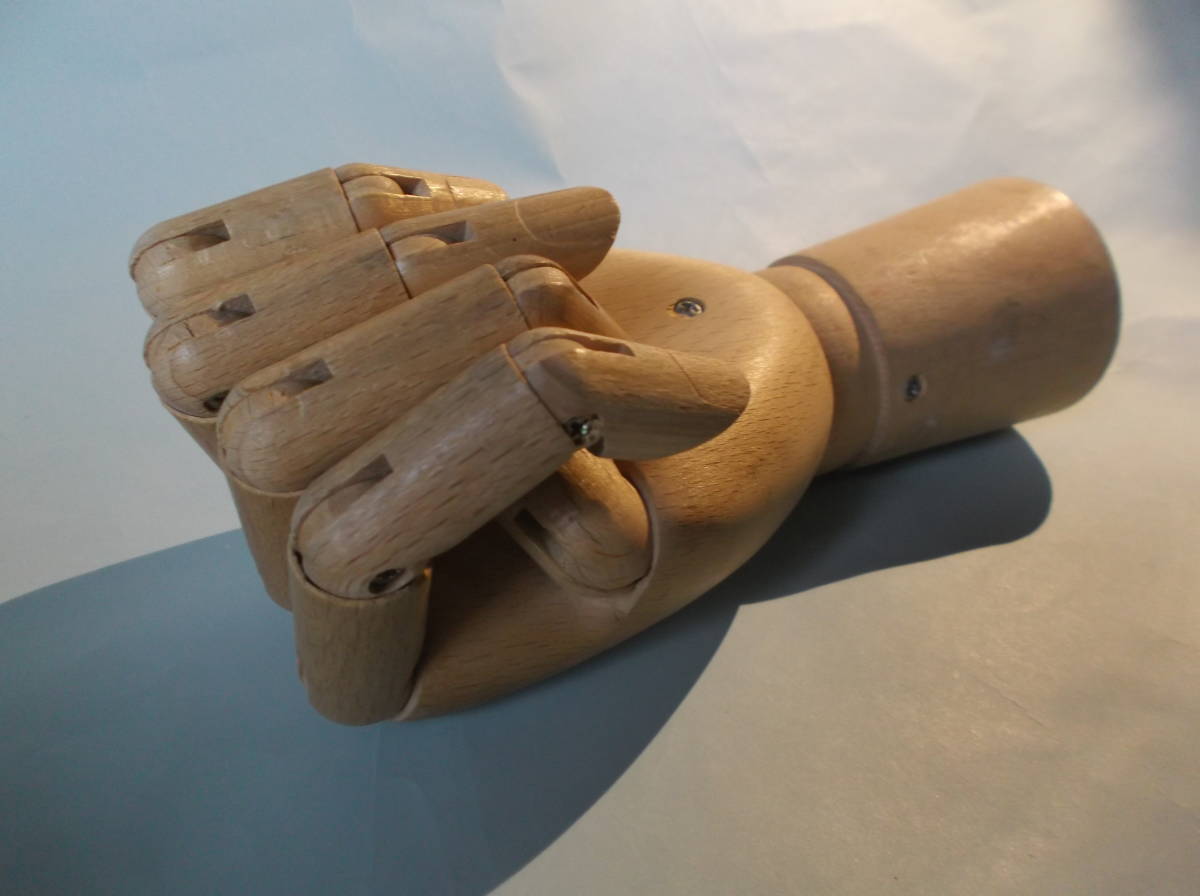 英国ビンテージ ハンド マネキン トルソー ディスプレイ 指 木製 模型 雑貨 左手 ①_画像9