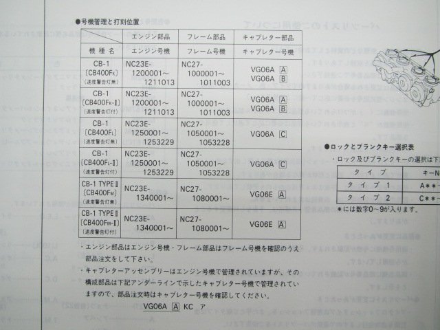 CB-1 タイプⅡ パーツリスト 5版 ホンダ 正規 中古 バイク 整備書 NC27-100 105 108 KAF Xu 車検 パーツカタログ 整備書_11KAFKJ5