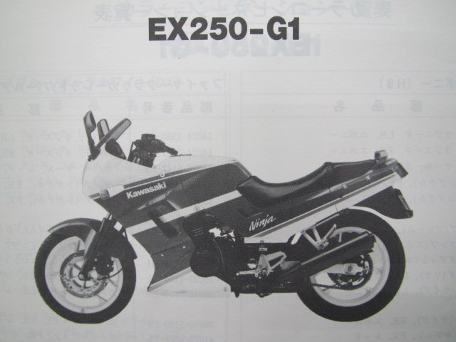 GPX250R-Ⅱ パーツリスト カワサキ 正規 中古 バイク 整備書 EX250-G1 EX250E-022001～ VD 車検 パーツカタログ 整備書_パーツリスト