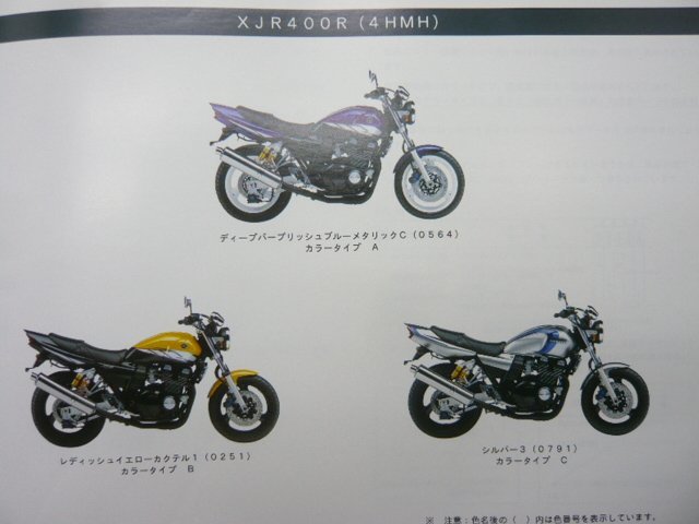 XJR400R パーツリスト 1版 ヤマハ 正規 中古 バイク 整備書 RH02J 4HMH 整備に役立ちます Vt 車検 パーツカタログ 整備書_パーツリスト