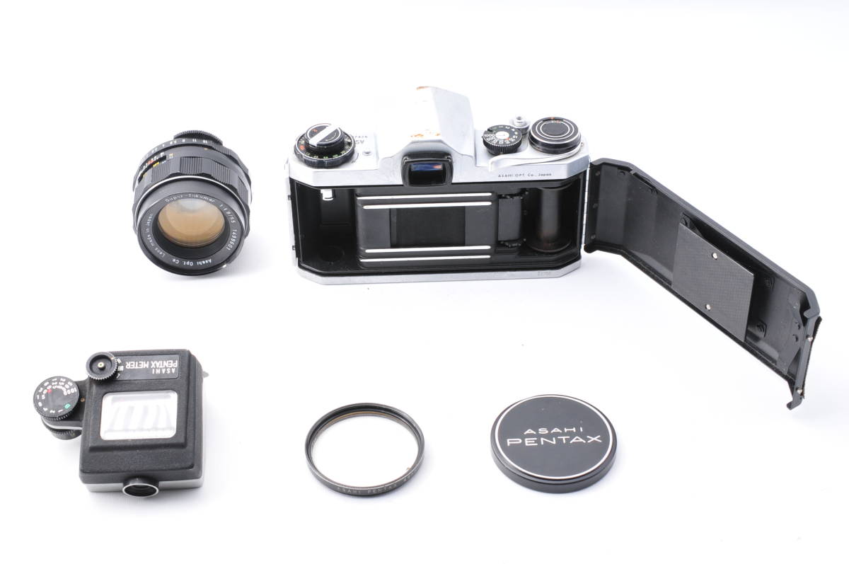 AsahiPentax ペンタックス SV Silver + Super-Takumar 55mm F/1.8 Lens 現状品 ジャンク #251BB2_画像10