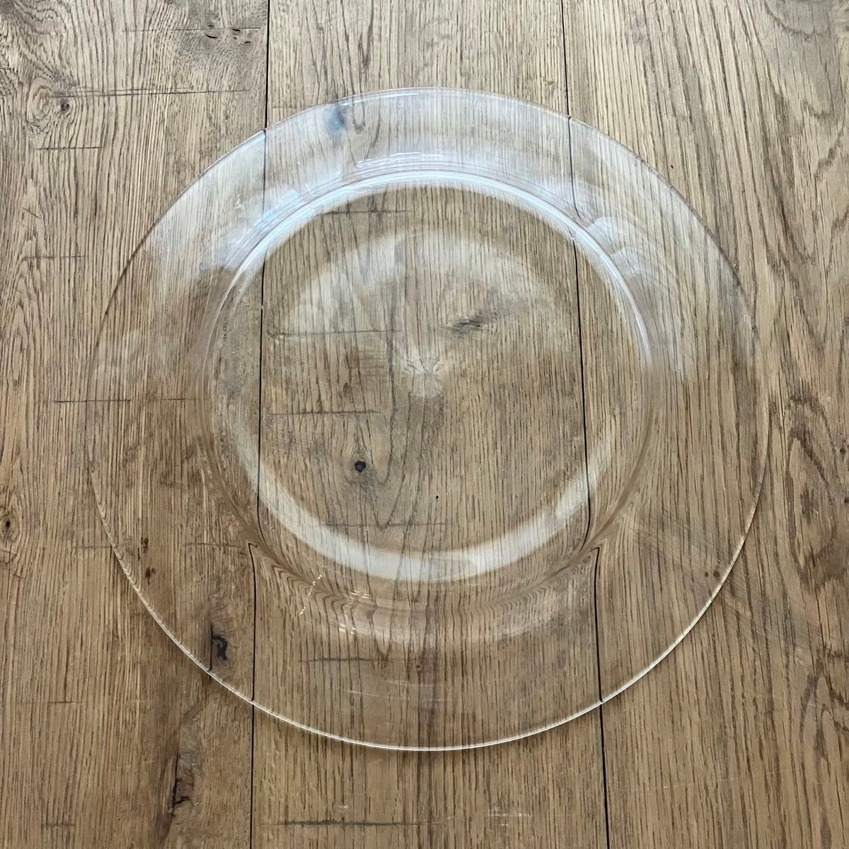 林亜希子 Plate Clear Medium ガラスプレート 28cm リム皿　ガラス作家