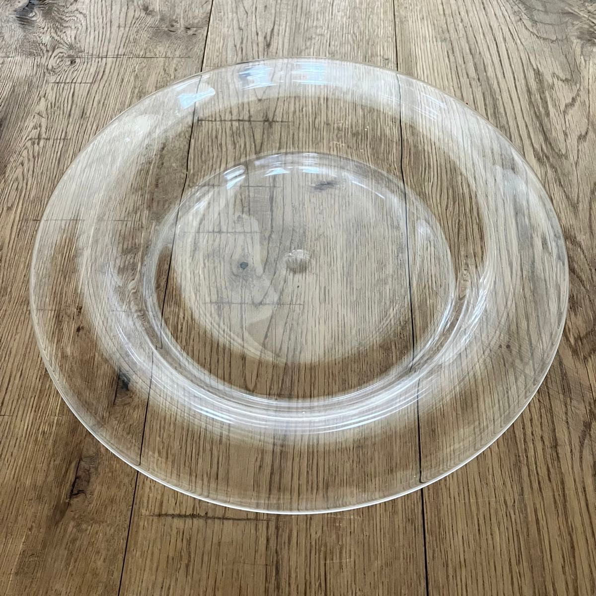 林亜希子 Plate Clear Medium ガラスプレート 28cm リム皿　ガラス作家