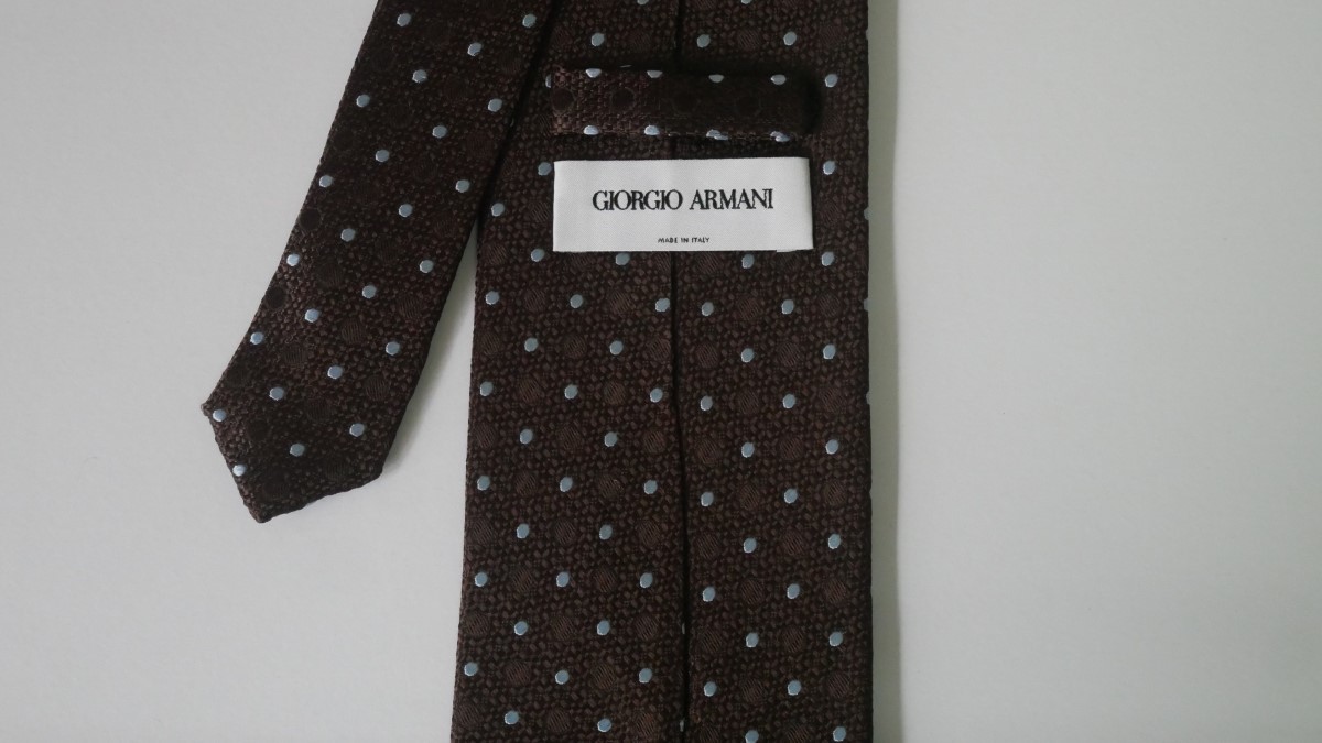  unused . close [GIORGIO ARMANIjoru geo Armani ]USED brand necktie /m123-2GG15-36-40