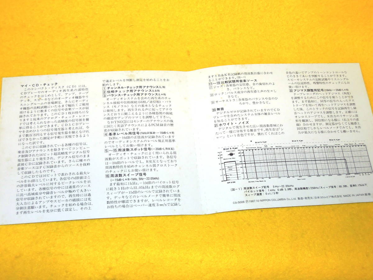 マイ・CD・チェック 15CA-5006 オーディオチェック CD 帯付 MY CD CHECK 日本コロムビア_画像3