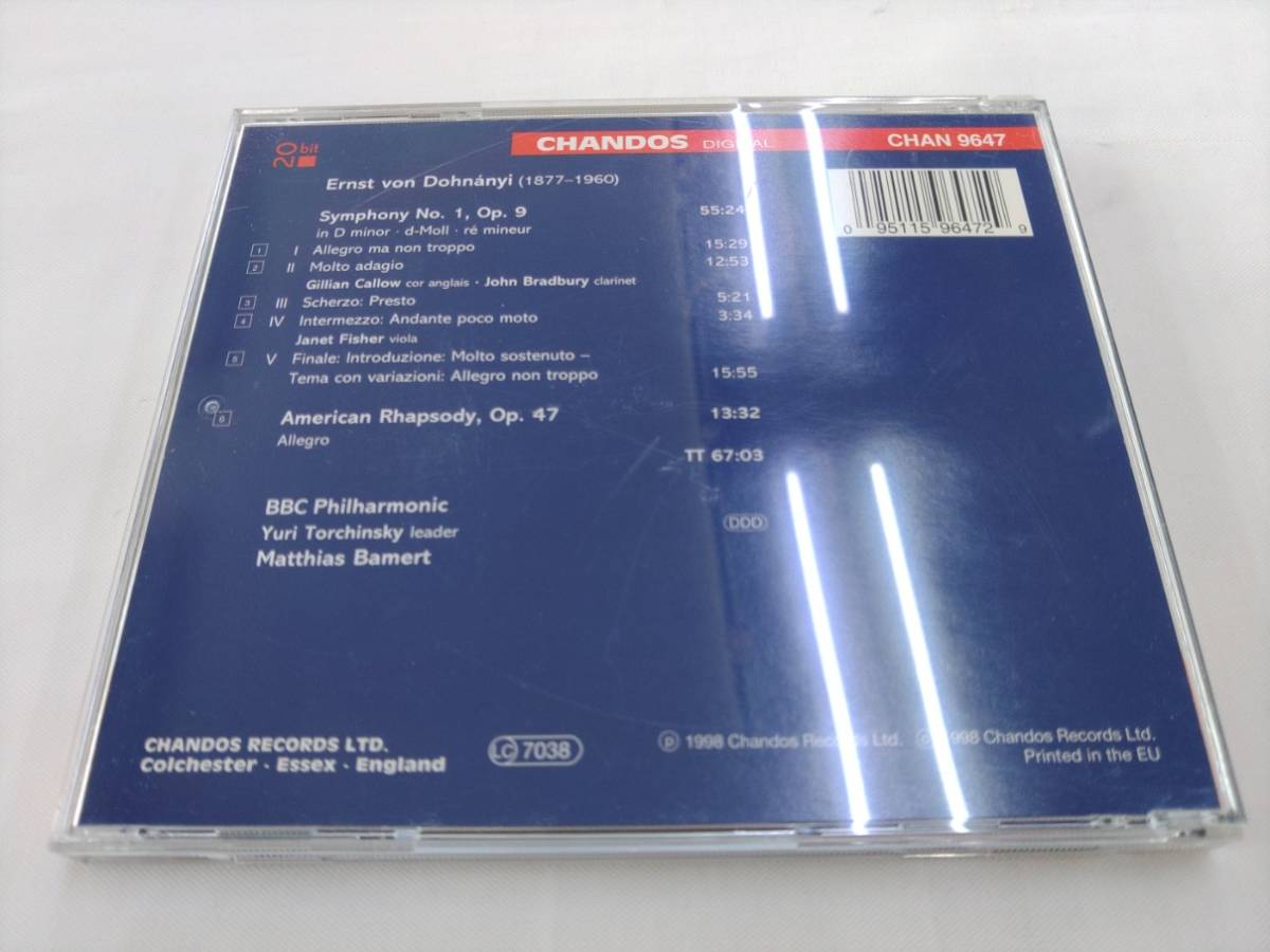 CD / DONHANYI : SYMPHONY NO.1・AMERICAN RHAPSODY / MATTHIAS BAMERT /【H195】/ 中古_画像2