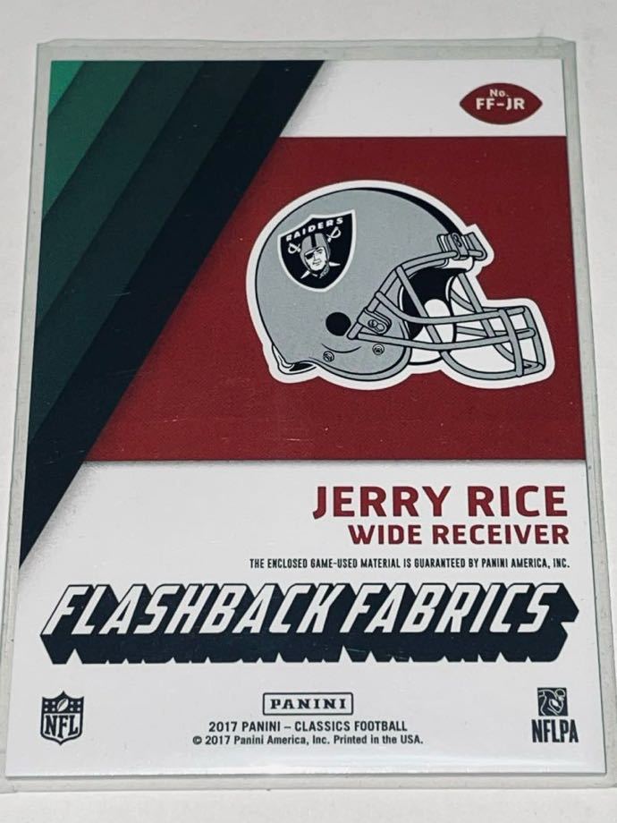 Jerry Rice NFL 2017 Classics Flashback Fabrics Game Used Jersey /99 #14 Oakland Raiders WR_画像2