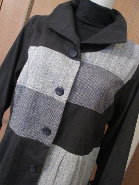 A)# бренд товар #[ красный neakane...]# хлопок / лен .#3 вид. лоскутное шитье. sama . дизайн!# весеннее пальто / пальто One-piece #