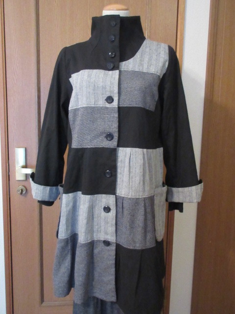 A)# бренд товар #[ красный neakane...]# хлопок / лен .#3 вид. лоскутное шитье. sama . дизайн!# весеннее пальто / пальто One-piece #