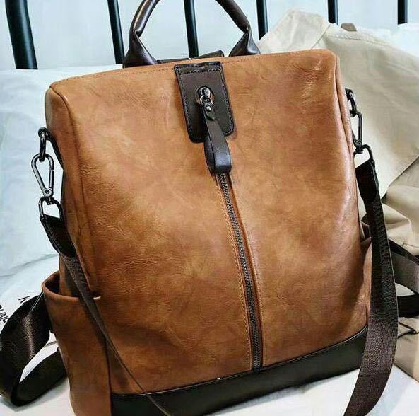 [ postage included ] lady's rucksack handbag shoulder bag 3WAY PU leather Brown tea color [173]D1105