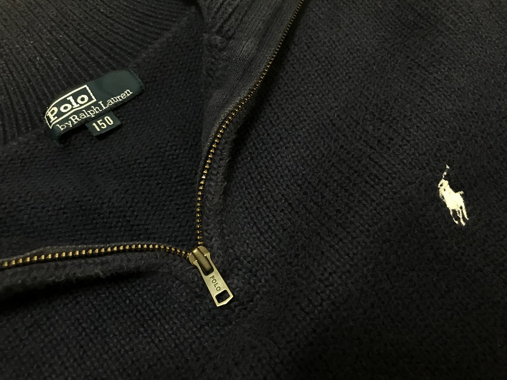 ラルフローレン ハーフジップ セーター 150 ポニー Polo by Ralph Lauren 紺ネイビー *4_画像3