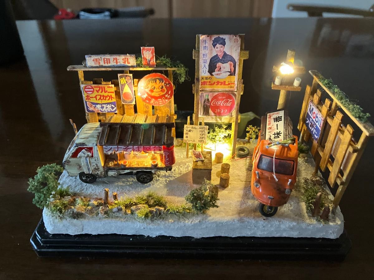 ジオラマ 昭和レトロな風景 ケース付 照明(LED)付SW付 昭和 ジオラマ 昭和レトロな風景 ケース付 照明(LED)付SW付 昭和