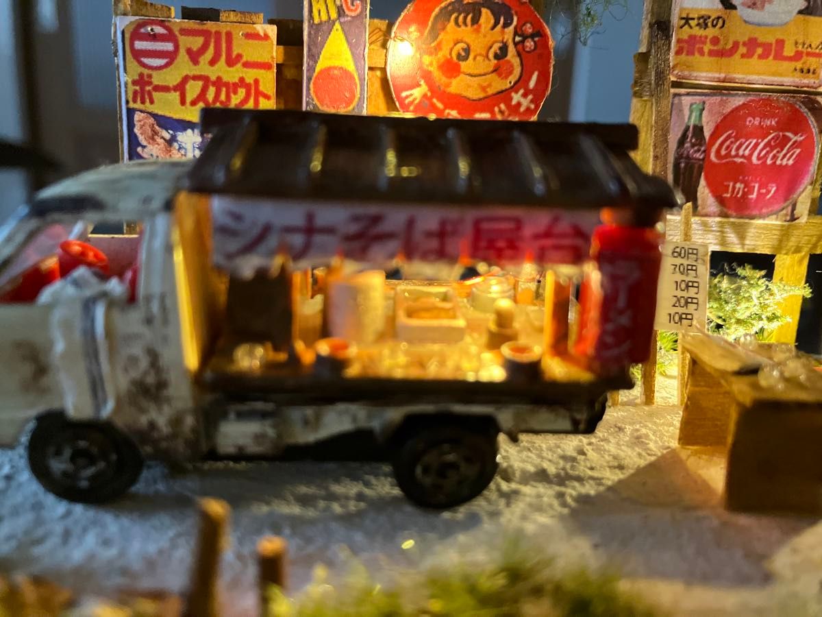 ジオラマ 昭和レトロな風景 ケース付 照明(LED)付SW付 昭和 ジオラマ 昭和レトロな風景 ケース付 照明(LED)付SW付 昭和