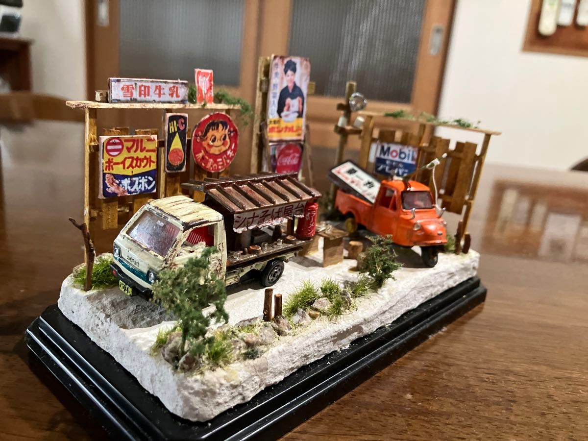 ジオラマ 昭和レトロな風景 ケース付 照明(LED)付SW付 昭和 ジオラマ 昭和レトロな風景 ケース付 照明(LED)付SW付 昭和