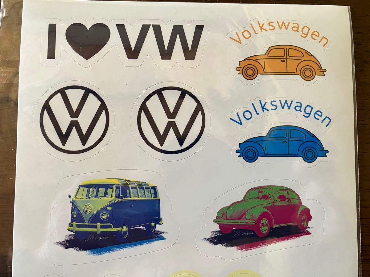 フォルクスワーゲン ワーゲンバス・ビートルズ  I LOVE VW  ステッカー シール　未使用品