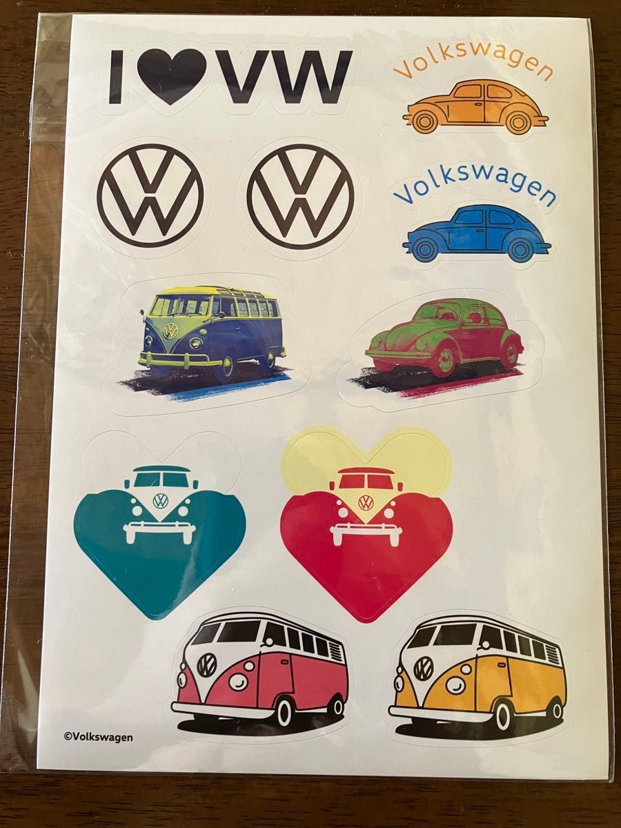 フォルクスワーゲン ワーゲンバス・ビートルズ  I LOVE VW  ステッカー シール　未使用品