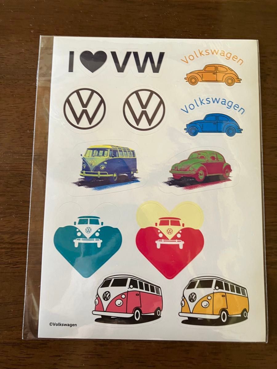 フォルクスワーゲン ワーゲンバス・ビートルズ  I LOVE VW  ステッカー シール　未使用品