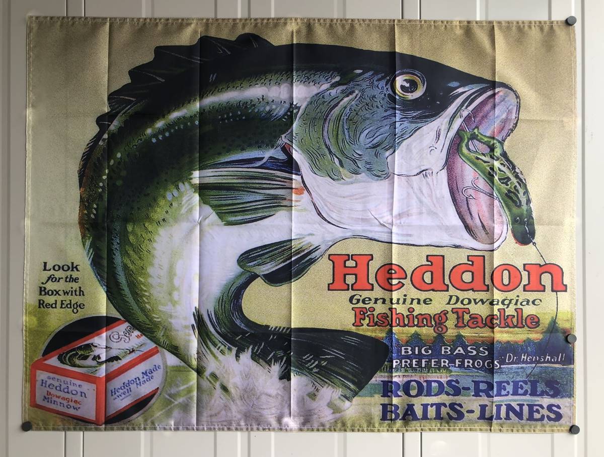 BIGフラッグ 900x1160 HEDDON へドン 旗 バス 釣り HD01 オールド ルアー ZEAL トップ オールドルアー アメリカ フラッグ ポスター_画像3