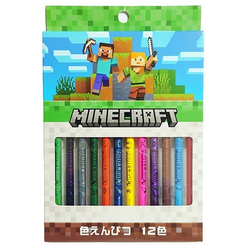 送料込 マインクラフト 色鉛筆 12色 18610 色えんぴつ いろえんぴつ マイクラ グッズ 文房具 文具 ステーショナリー 小学生 小学校 学用品_画像1