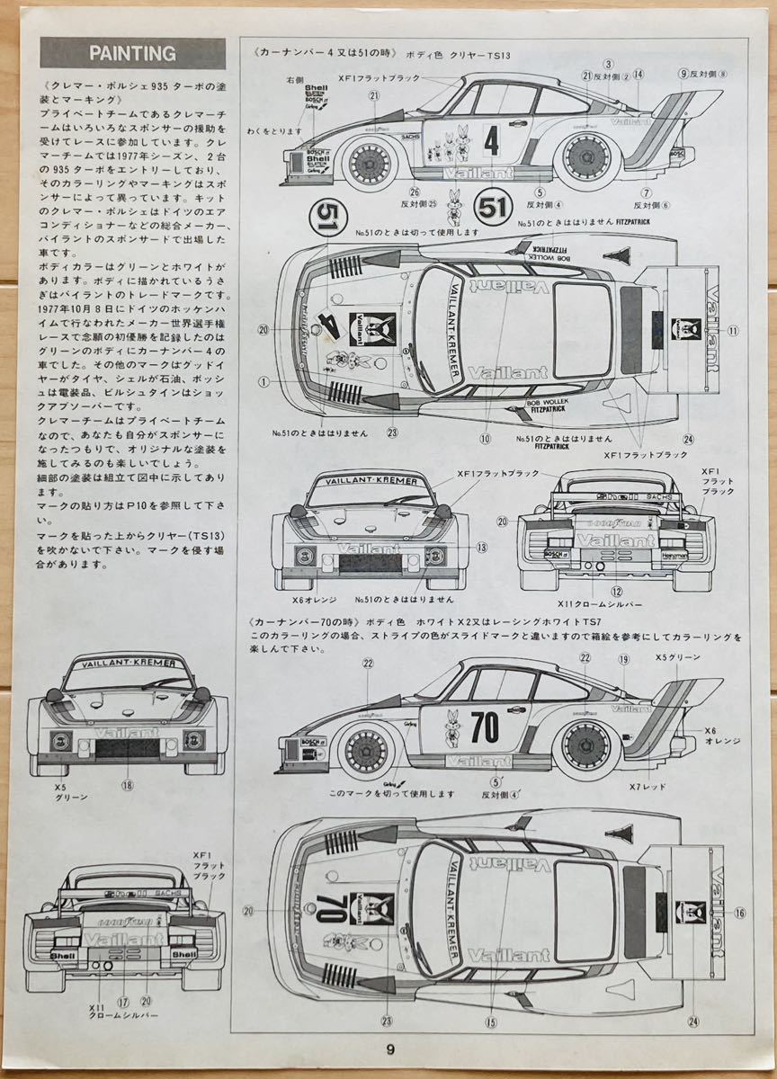 タミヤ 1/20 クレマー ポルシェ935ターボ モーターライズ TAMIYA 当時物 未組立 希少_画像10