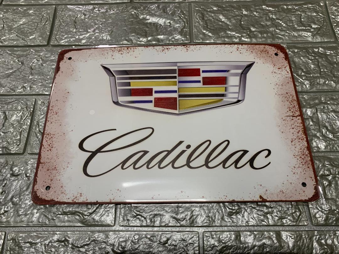 ブリキ看板 20×30cm キャデラック Cadillac アメリカンガレージ アンティーク 雑貨 ★TINサインの画像1