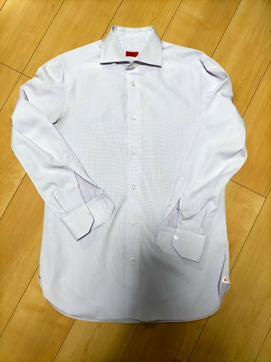 ISAIAイザイア イタリア製ドレスシャツ 薄パープル サイズ39｜Yahoo