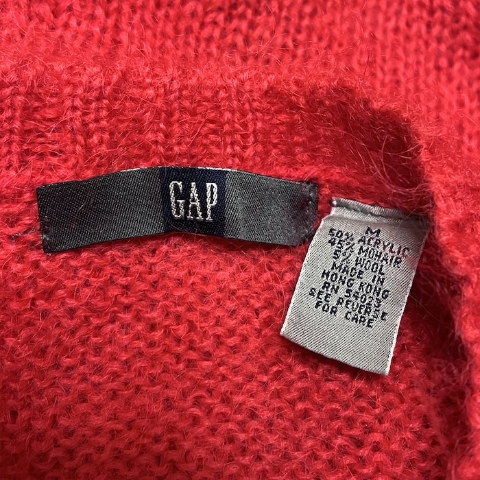 【送料無料】90s OLD GAP ショート丈 モヘアカーディガン vintage 古着 貝ボタン オールドスクール_画像7