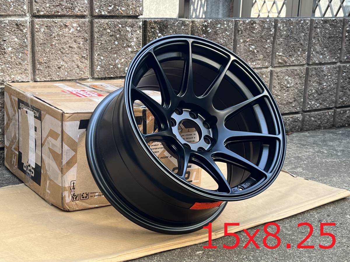 新品！ XXR 527 15x8.25+0 4穴 PCD100/114.3 CB73.1 Flat Black コンケーブ 逆ソリ Concave USDM_画像1