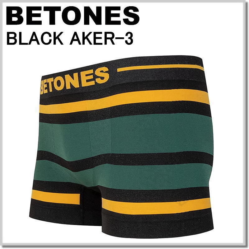 ビトーンズ BETONES アンダーウエアー BLACK AKER3-YELLOWxGREEN メンズボクサーパンツ_画像2