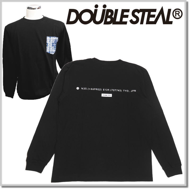 ダブルスティール DOUBLE STEAL パターンポケット 長袖Tシャツ 934-12060-09A(BLACK)-M ロンT カットソー_画像7