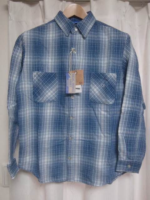 【未使用】★OP Ocian Pcific Sun Wear Mens INDIGO shirt BLUE sizeM/オーピー インディゴ染め メンズ ワークシャツ ブルー Mサイズ★の画像1