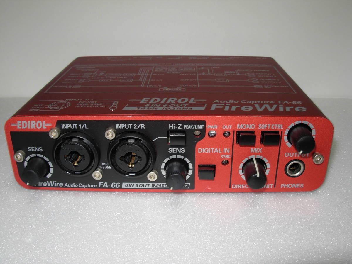 【送料込】 FireWire Audio Capture EDIROL/Roland ロ－ランド オーディオインターフェース FA-66 Windows10 FireWire対応 中古動作品_画像2