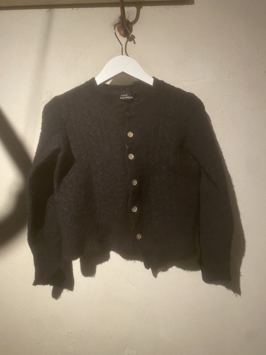 tricot COMME des GARCONS トリコ・コムデギャルソン　ウールカーディガン　キッズサイズ相当　毛100% made in Japan_画像1