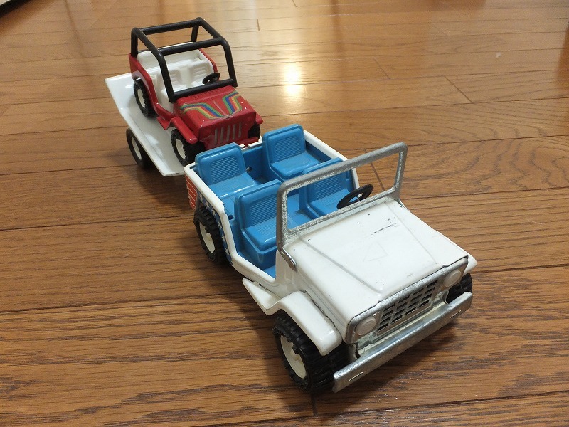 希少！バディエルジープとトレーラー BUDDY L　jeep ブリキのおもちゃ_画像1