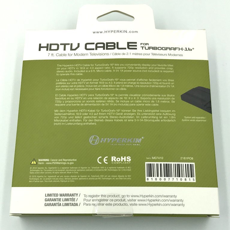  turbo graphics 16( overseas edition PC engine )HDMI output cable 