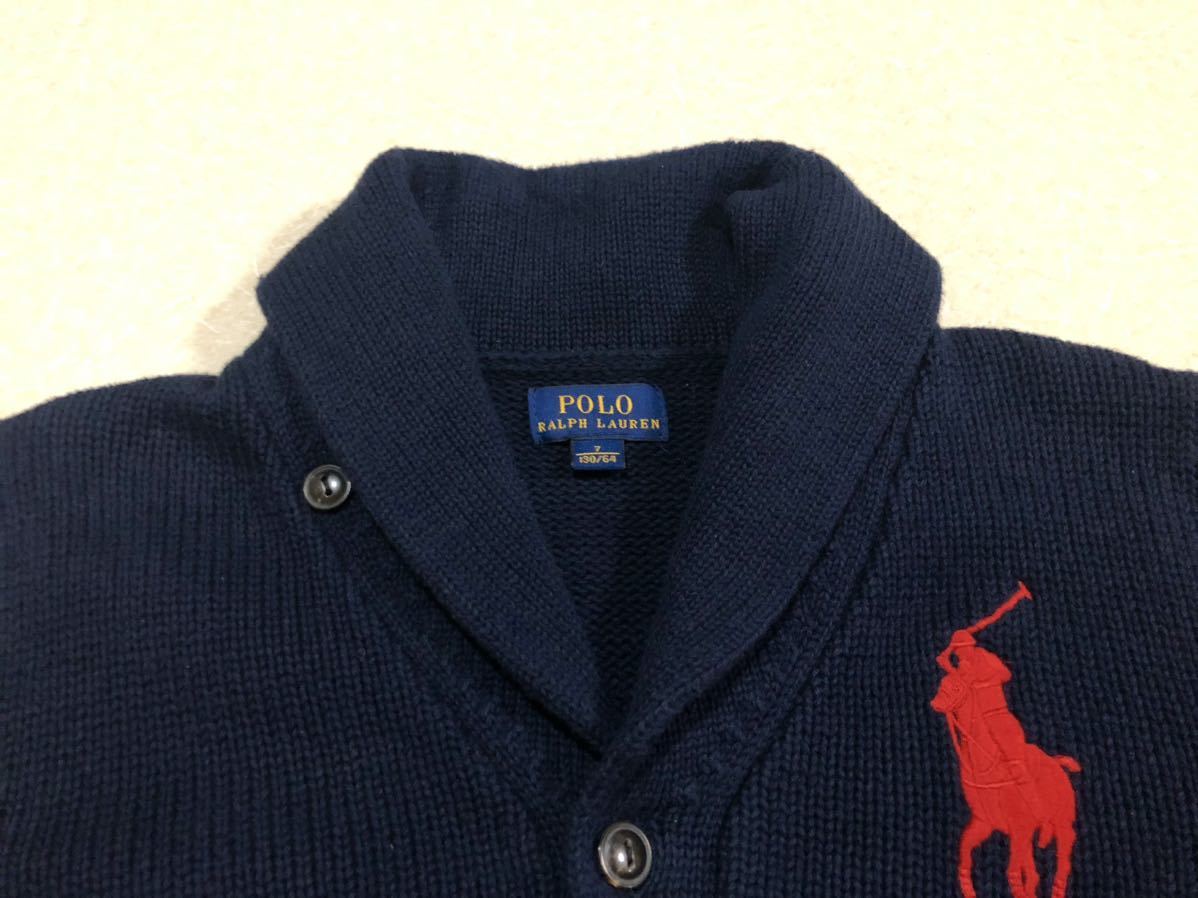 美品　130 POLO RALPH LAUREN 紺 カーディガン ポロラルフローレン　ネイビー _画像2