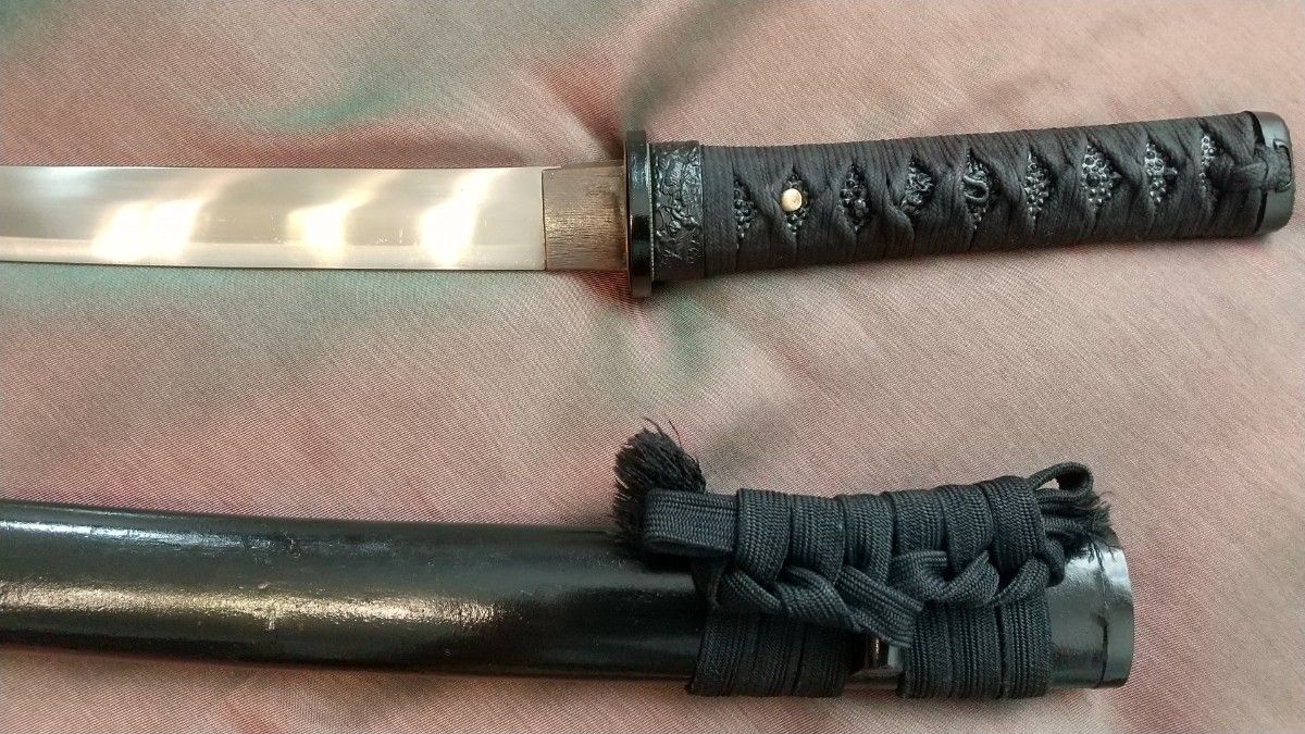 鐺付き】模造刀 脇差 喰出し鍔 直刃 黒拵え 模擬刀|Yahoo 鐺付き】模造刀 脇差 喰出し鍔 直刃 黒拵え 模擬刀|Yahoo